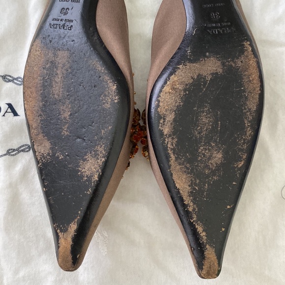 Prada | Crystal Satin Pointed Toe Mules - Picture 6 of 9